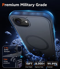 FNTCASE iPhone 16用電話ケース: 磁気マットテクスチャ耐衝撃ミリタリーグレード落下保護携帯電話カバー