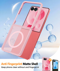 Samsung Z Flip 7 Handyhülle: Magnetisches Laden, stoßfeste Magsafe-Unterstützung – Frosted Oil Spray Touch 