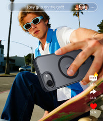 FNTCASE für iPhone SE 4/ SE 2025/ 16E Handyhülle: Magnetisches Laden, stoßfeste Magsafe-Unterstützung – Frosted Oil Spray Touch 