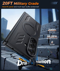 Samsung Galaxy Z Fold 7 Magnetic Rugged Case Featuring Ring Kickstand Military Grade Protection