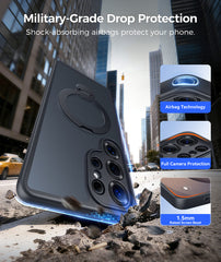 Samsung Galaxy S25 Ultra Case: 360° Spin Magnetic Stand, MagSafe, Screen Protector, Translucent Matte Military Grade Shockproof Full Camera Protective Phone Cover