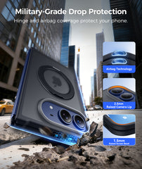 iPhone Ultra 2026 Case: 360° Spin Magnetic Stand Translucent Matte Military Grade Shockproof