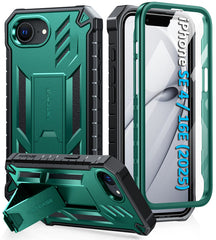 FNTCASE For iPhone SE 4/ SE 2025/ 16E Phone Case: Military Grade Shockproof with Built-in Screen Protector and Kickstand