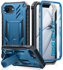 FNTCASE For iPhone SE 4/ SE 2025/ 16E Phone Case: Military Grade Shockproof with Built-in Screen Protector and Kickstand