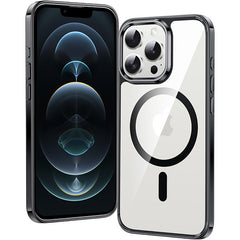 FNTCASE for iPhone 12 Pro Max Clear Phone Case Magnetic Military Grade Drop Protection Anti Yellowing Cell Phone Cover - Rugged Shockproof Protective Bumper