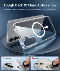 Samsung Galaxy A17 A16 Clear Phone Case: Magnetic Charging Shockproof Magsafe Support