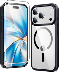 iPhone 17 Pro Phone Case: Clear Anti Yellowing Magnetic Military Grade Drop Protection Cell Phone Cover - Rugged Shockproof Protective Bumper Transparent