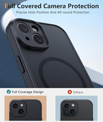 FNTCASE for iPhone 15 Phone Case: Magnetic Slim Shockproof Anti-Scratch Matte Phone Cover - Full Covered Camera Protection Anti-Slip Drop Proof Silicone