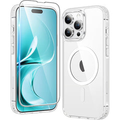 FNTCASE iPhone 14 Pro用クリア電話ケース: 磁気充電、耐衝撃、Magsafe対応