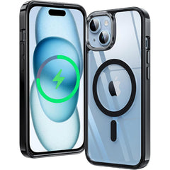 Transparente Handyhülle für das iPhone 15: Magnetisches Laden, vergilbungsfrei, stoßfest, Magsafe-Unterstützung