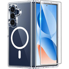 FNTCASE für Samsung Z Fold 7 Magnetische Hülle: Klare Handyhülle in Militärqualität mit Fallschutz und Vergilbungsschutz 