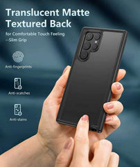 Galaxy S23 Ultra Slim Rugged Phone Cover with Screen Protector Black