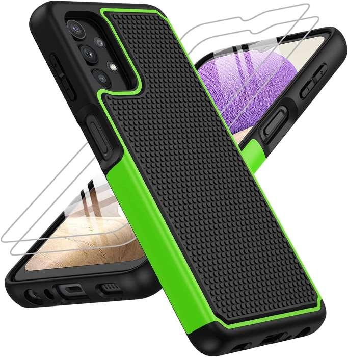 Galaxy A32 5G 6.5inch Military Grade Bumper Rugged Cover with Non Slip Textured Back - FNTCASE OFFICIAL