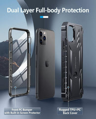 FNTCASE iPhone 11 Pro-Max Case: Rugged Shockproof Protective Case with Kickstand