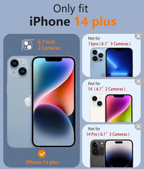 FNTCASE iPhone 14 Plus用クリア電話ケース: 磁気充電、耐衝撃、Magsafe対応