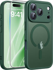 FNTCASE iPhone 17 Pro Maxケース: 強力なマグネット式半透明マットスリム耐衝撃保護落下完全保護電話カバー