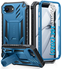 FNTCASE For iPhone 16E Phone Case: Military Grade Shockproof with Built-in Screen Protector and Kickstand