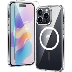 FNTCASE iPhone 14 Pro Max用クリア電話ケース: 磁気充電、耐衝撃、Magsafe対応