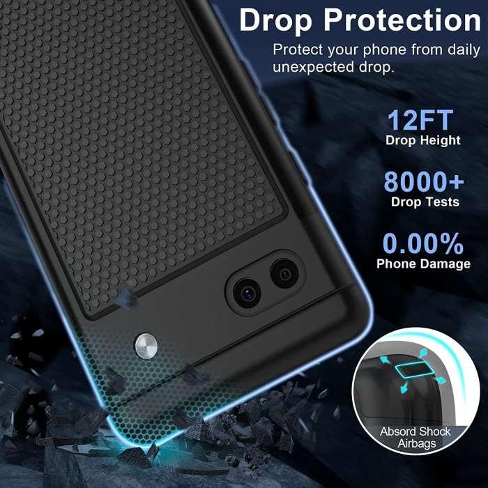Pixel 6A 2022 6.1inch Military Bumper Rugged Cover with Non Slip Textured Back - FNTCASE OFFICIAL