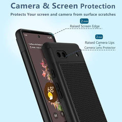 Pixel 6A 2022 6.1inch Military Bumper Rugged Cover with Non Slip Textured Back - FNTCASE OFFICIAL