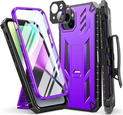 iPhone 14 Plus 6.7 inches Heavy Duty Cover Rugged Belt Clip Holster with Kickstand - FNTCASE OFFICIAL