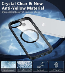 FNTCASE for iPhone SE 4/ SE 2025/ 16E Phone Case: Magnetic Translucent Shockproof Slim Phone Cover - Military Grade Drop Proof Hard Back Anti-Fingerprint Protective Case