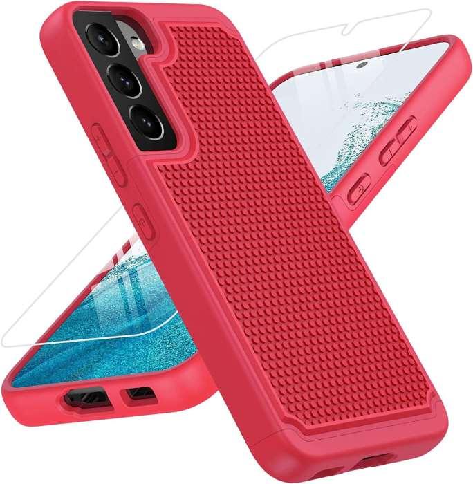  FNTCASE for Samsung Galaxy A14 5G Case: Dual Layer Protective  Heavy Duty Cell Phone Cover Shockproof Rugged with Non Slip Textured Back -  Military Protection Bumper Tough - 2023, 6.6inch (Red) 