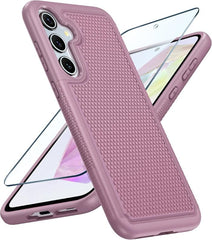 Samsung Galaxy A55 5G Phone Case: Dual Layer Heavy Duty Protective Cover Shockproof Rugged with Non-Slip Textured Back