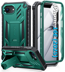 FNTCASE For iPhone 16E Phone Case: Military Grade Shockproof with Built-in Screen Protector and Kickstand