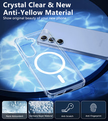 Galaxy S24 Plus 6.7 inches Clear Case: Magnetic Charging Shockproof Magsafe Support