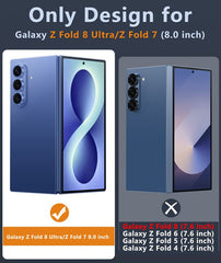 Samsung Z Fold 8 Ultra/Z Fold 7 Magnetic Case: Clear Military Grade Drop Protection Anti Yellowing Cell Phone Cover