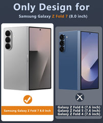 FNTCASE for Samsung Z Fold 7 Magnetic Case: Clear Military Grade Drop Protection Anti Yellowing Cell Phone Cover