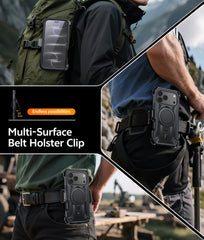 iPhone 18 Pro Case with Ring Holder Magnetic Kickstand Military Grade Shockproof Protective Rugged Cell Phone Cover with Belt Clip Holster