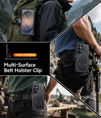 Samsung Galaxy S26 Ultra Case, Military Grade Rugged Protection: Magnetic Ring Kickstand with Belt-Clip Holster, 2 Front Frames, Built-in Screen Protector