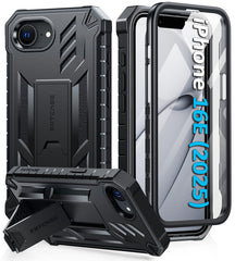 FNTCASE For iPhone 16E Phone Case: Military Grade Shockproof with Built-in Screen Protector and Kickstand