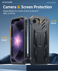 iPhone 17E 16E Phone Case: Rugged Protective Phone Case with Belt Clip Holster and Kickstand