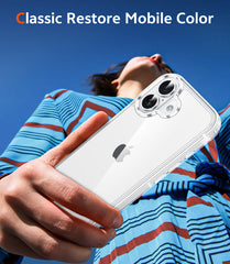 FNTCASE for iPhone 17 6.3 inch Clear Case: Wireless Charging Anti Yellowing Shockproof Phone Case