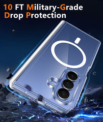Samsung Z Fold 8 Ultra/Z Fold 7 Magnetic Case: Clear Military Grade Drop Protection Anti Yellowing Cell Phone Cover