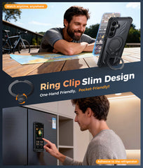 Samsung S26 Plus Magnetic Rugged Case Featuring Ring Kickstand Military Grade Protection