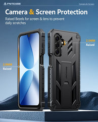 FNTCASE For Samsung Galaxy A17 Phone Case: Military Grade Shockproof with Built-in Screen Protector and Kickstand