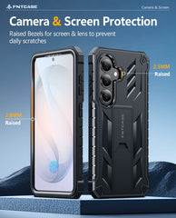 Samsung Galaxy S26 Case with Built-in Screen Protector and Kickstand – Military Rugged, 2 Front Frames, Drop Proof Protective Cover