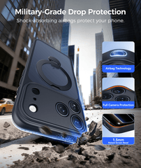 iPhone 17 Pro Max Case: 360° Spin Magnetic Stand, MagSafe, Screen Protector, Translucent Matte Military Grade Shockproof Full Camera Protective Phone Cover