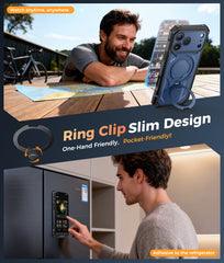 iPhone 17 Pro Max Magnetic Rugged Case Featuring Ring Kickstand Military Grade Protection