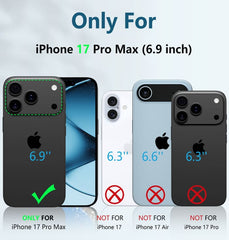 FNTCASE For iPhone 17 Pro Max 6.9 inch Phone Case: Military Grade Shockproof with Built-in Screen Protector and Kickstand
