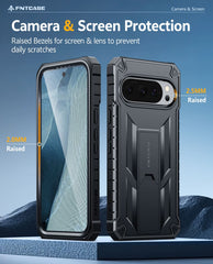 Google Pixel 11 Pro XL Case with Kickstand, Built-in Screen Protector, 2 Front Frames, 20FT Military Drop Protection, Shockproof TPU Rugged