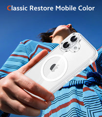 FNTCASE for iPhone 16 6.1 inch Case: Magnetic Charging Anti Yellowing Shockproof Magsafe Support Phone Case