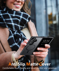 Samsung Z Fold 7 7.6 inch Phone Case: Magnetic Charging Shockproof Magsafe Support - Frosted Oil Spray Touch