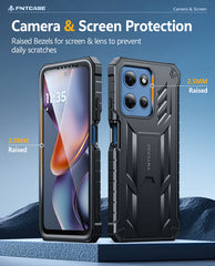 FNTCASE for Motorola Moto G 5G 2026 6.7 Inch Phone Case: Rugged Protective Phone Case with Belt Clip Holster and Kickstand