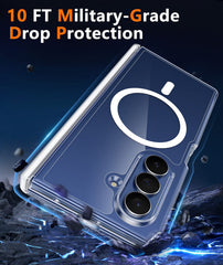 FNTCASE for Samsung Z Fold 7 Magnetic Case: Clear Military Grade Drop Protection Anti Yellowing Cell Phone Cover