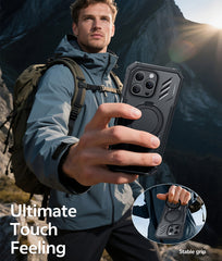 FNTCASE for iPhone 16 Pro Max Case with Ring Holder Magnetic Kickstand Military Grade Shockproof Protective Rugged Cell Phone Cover